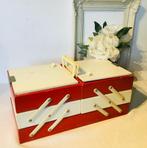 brocante naaikoffer, harmonica model hout, Verzenden