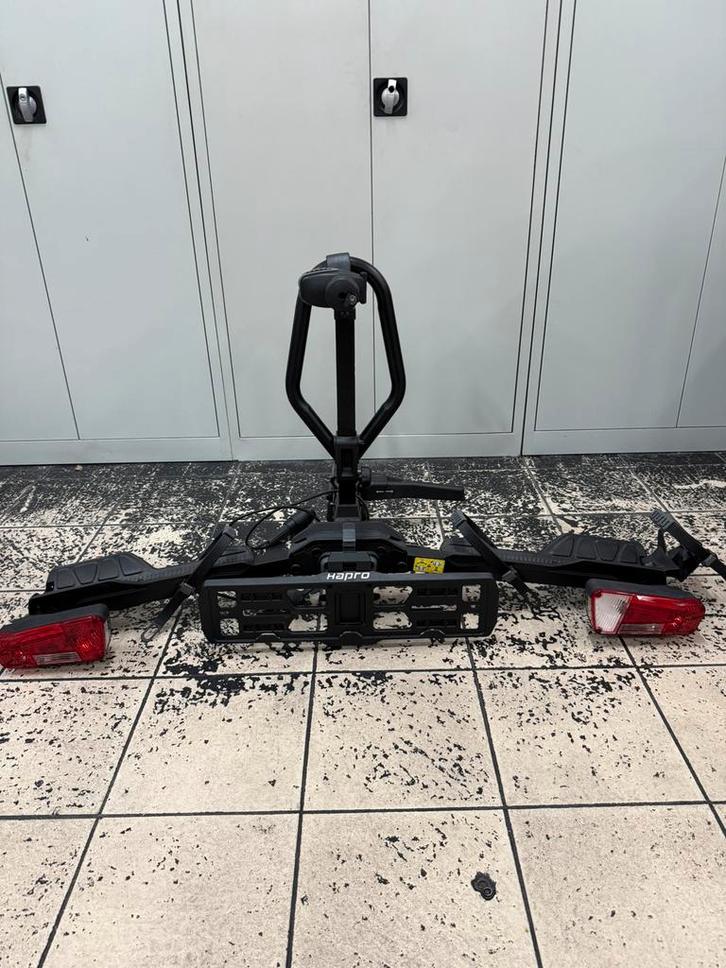 Fietsen drager Hapro 1 fiets, Auto diversen, Fietsendragers, Zo goed als nieuw, Trekhaakdrager, 1 fiets, Brede banden, Elektrische fiets