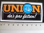 sticker union logo da's pas fietsen! zwart, Verzamelen, Verzenden, Zo goed als nieuw, Merk