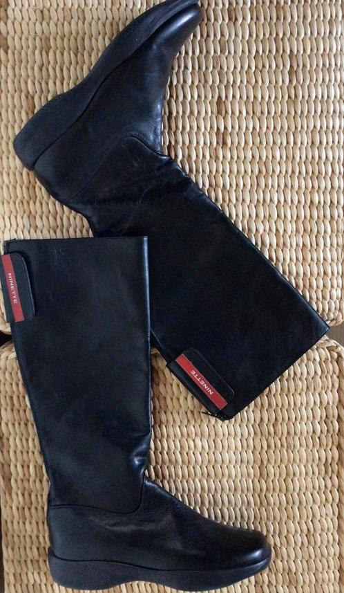 Prachtige Ninette zwart leren dameslaarzen - maat 39, Kleding | Dames, Schoenen, Zo goed als nieuw, Hoge laarzen, Zwart, Ophalen of Verzenden