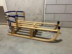 Slee, hout opklapbaar, rugleuning en trekkoord 110 cm., Kinderen en Baby's, Ophalen, Rugleuning, Gebruikt, Hout
