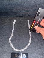 Moissanite Cuban chain silver 925.. 10mm, Ophalen of Verzenden, Nieuw, Zilver