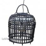 Grote zwarte bamboe hanglamp, Huis en Inrichting, Lampen | Hanglampen, Verzenden, Nieuw, Minder dan 50 cm