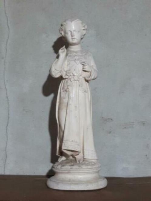 Oud Antiek Gipsen Beeld Kindje van Praag Heilig Hart, Antiek en Kunst, Antiek | Religie, Ophalen of Verzenden