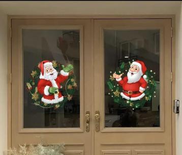 Kerst raam decoratie sticker Kerstman 2 - stuks beschikbaar voor biedingen