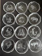 12 kristallen onderzetters horoscoop geslepen, Ophalen of Verzenden, Zo goed als nieuw, Overig