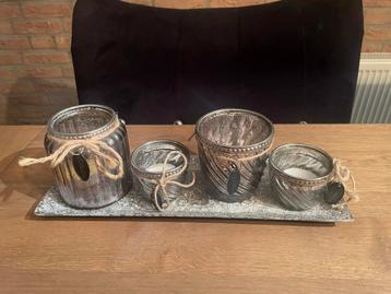 Rechthoekig Metalen Dienblad goud/ zilver beschikbaar voor biedingen