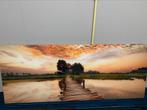 Glasschilderij steiger zonsondergang, Antiek en Kunst, Kunst | Schilderijen | Klassiek, Ophalen