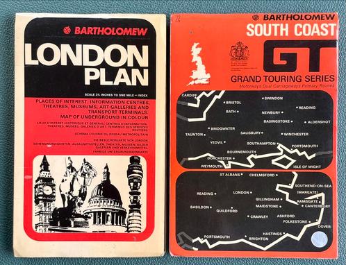 Bartholomew 1970’s London plan en South Coast landkaart, Boeken, Atlassen en Landkaarten, Gelezen, Landkaart, Verenigd Koninkrijk