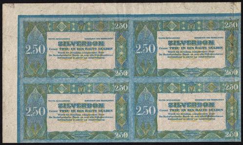 Nederland 2,5 Gulden 1918-1927 proefdruk ongesneden vel, Postzegels en Munten, Bankbiljetten | Nederland, Los biljet, 2½ gulden