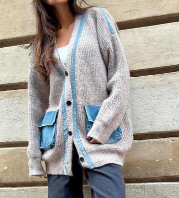 GOLD AND SILVER oversized vest met jeans details mt TU beschikbaar voor biedingen