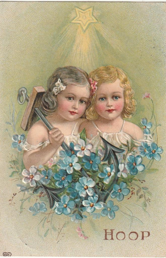 RELIEF MEISJES HOOP UIT 1911 ZEER MOOIE OUDE KAART KH912, Verzamelen, Ansichtkaarten | Themakaarten, Gelopen, Voor 1920, Overige thema's