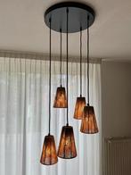 Hanglamp 5-lamps plafondlamp zwart met touw, Huis en Inrichting, Lampen | Hanglampen, Ophalen, Zo goed als nieuw, Modern japandi landelijk