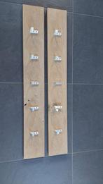 2 x Kapstok met 5 haken rustiek eiken (massief) - per stuk, Zo goed als nieuw, Minder dan 100 cm, Hout, Ophalen
