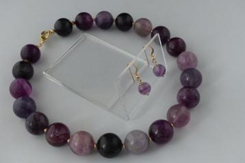 FLUORIET 18 mm ketting/oorhanger-set beschikbaar voor biedingen