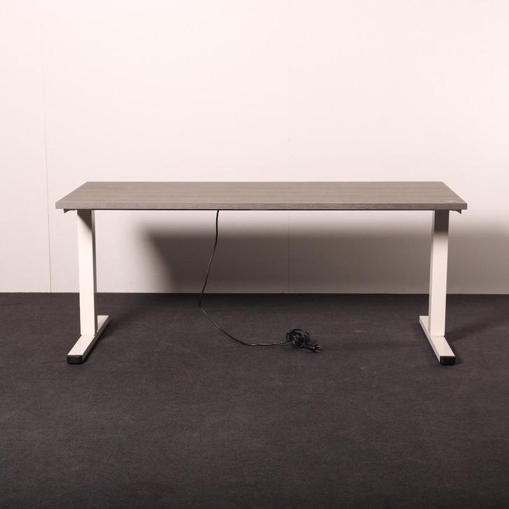 Elektrisch bureau wit 160x80cm zit/sta 65-125cm nieuw blad, Huis en Inrichting, Bureaus, Gebruikt, Stabureau, Elektrisch, In hoogte verstelbaar