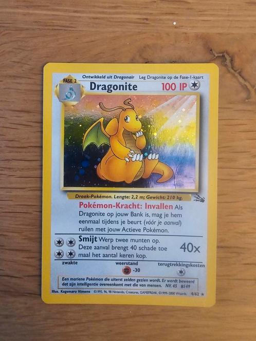 Dragonite Fossil Unlimited NL, Hobby en Vrije tijd, Verzamelkaartspellen | Pokémon, Zo goed als nieuw, Losse kaart, Ophalen of Verzenden