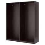 Pax kast zwart bruin 2x basiselement 75 x 56 x 236, Ophalen, 200 cm of meer, 50 tot 100 cm, Zo goed als nieuw