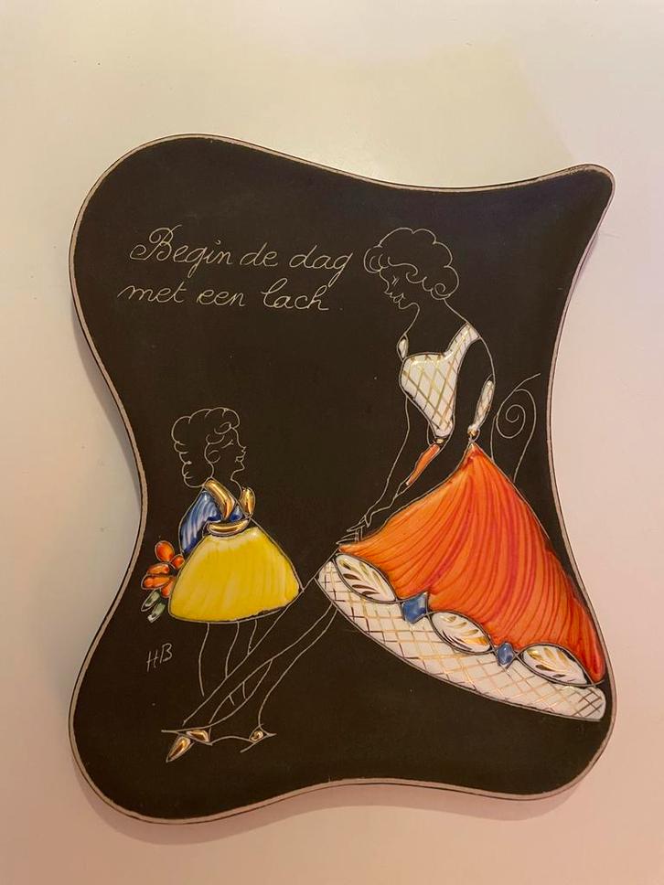 Vintage Jaren 50 Wandbord Keramiek, Antiek en Kunst, Antiek | Wandborden en Tegels, Ophalen