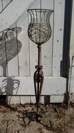 Venetiaans windlicht glas ijzeren frame op standaard 96cm H, Ophalen of Verzenden