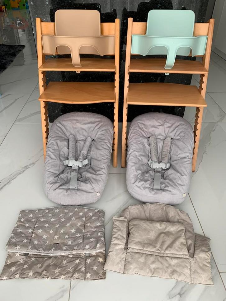 Nieuw Model Stokke Beuken & Grijs Newborn 2 Standen, Kinderen en Baby's, Kinderstoelen, Zo goed als nieuw, Meegroeistoel, Aanschuifbaar