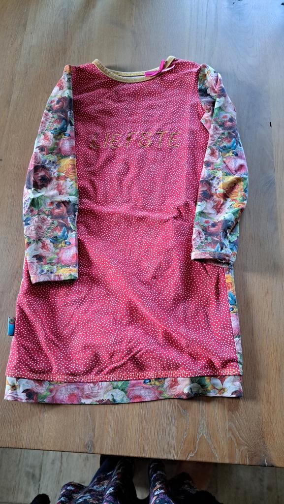 Nonna Nini jurk maat 134 met tekst 'liefste', Kinderen en Baby's, Kinderkleding | Overige, Zo goed als nieuw, Meisje, Ophalen of Verzenden