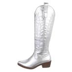 Dames hoge cowboy western laarzen zilver 36 37 38 39 40 41, Nieuw, Ophalen of Verzenden, Hoge laarzen, Overige kleuren