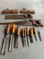 oud antiek hand gereedschap beitel guts zaag houtbewerking, Antiek en Kunst, Antiek | Gereedschap en Instrumenten, Ophalen of Verzenden