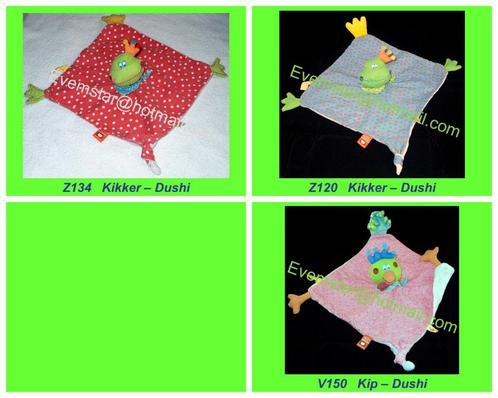 Dushi : kikker Z134 Z120 of kip K150 knuffeldoekje, Kinderen en Baby's, Speelgoed | Knuffels en Pluche, Ophalen