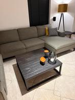 Salontafel staal en zwart gelakt hout, Huis en Inrichting, Tafels | Salontafels, Ophalen, 50 tot 100 cm, Vierkant, 50 tot 100 cm