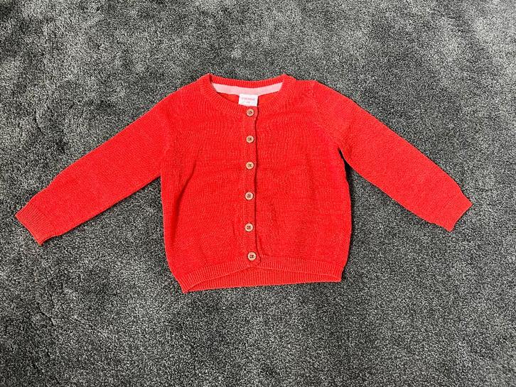 Rood glitter vestje Hema maat 68, Kinderen en Baby's, Babykleding | Maat 68, Zo goed als nieuw, Meisje, Truitje of Vestje, Ophalen of Verzenden
