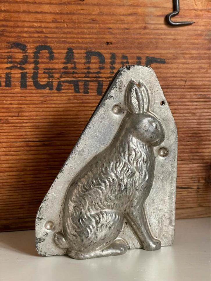 Brocante oude chocolademal / chocoladevorm Haas, Antiek en Kunst, Curiosa en Brocante, Ophalen of Verzenden