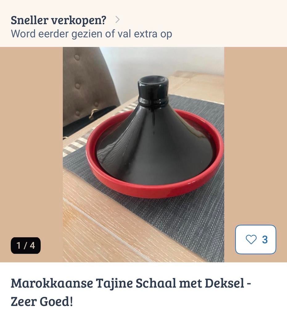 Marokkaanse Tajine Schaal met Deksel, Schaal, Rond, Ophalen of Verzenden, Zo goed als nieuw