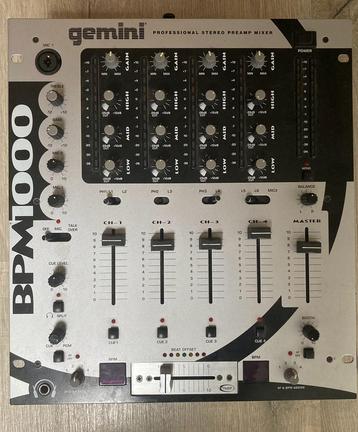 Gemini BPM1000, Pro Stereo Preamp Mixer,  4 Channel DJ Mixer