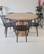 Eettafel met 5 stoelen, Huis en Inrichting, Tafels | Eettafels, Ophalen, Rond, 100 tot 150 cm, 100 tot 150 cm