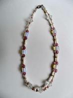 Ketting met pastelkleurige kralen van glas, Sieraden, Tassen en Uiterlijk, Ophalen of Verzenden, Gebruikt, Overige materialen