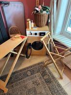 Houten speelgoed wasmachine, droogrek en strijkplank, Kinderen en Baby's, Speelgoed | Houten speelgoed, Ophalen, Zo goed als nieuw
