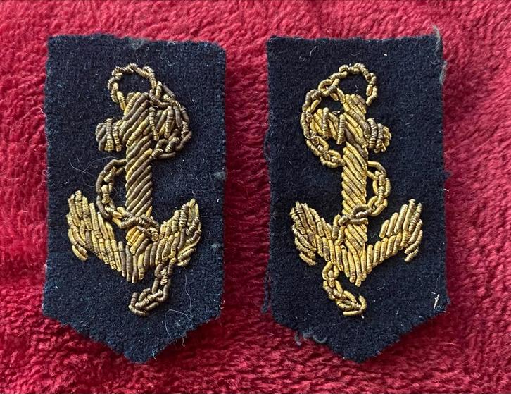 Marine Kraagspiegels Officier KM militaire leger anker, Verzamelen, Militaria | Algemeen, Marine, Embleem of Badge, Nederland