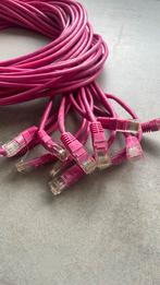 10x 2.0 meter patchkabel cat 5e roze, Gebruikt, Ophalen of Verzenden