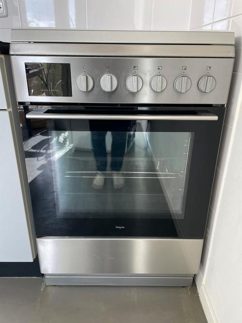 Fornuis 4-pits RVS met oven, 60 cm, Pelgrim, Witgoed en Apparatuur, Fornuizen, Gebruikt, Vrijstaand, Gas, 4 kookzones, 90 tot 95 cm