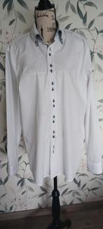 ZGAN Mooi wit heren overhemd met leuke details maat 43-44 XL, Angelo Litrico, Wit, Ophalen of Verzenden, Zo goed als nieuw