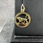 Gouden Hanger | 14k | 1,6g | Sterrenbeeld Leeuw rond| 397364, Gebruikt, Overige voorstellingen, Ophalen of Verzenden, Goud