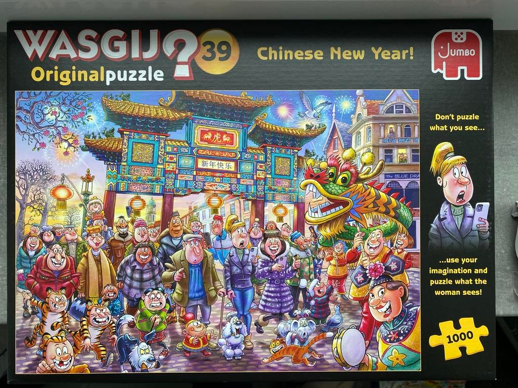 Wasgij Puzzel 39 Chinees Nieuwjaar - 1000 Stukjes, Ophalen, 500 t/m 1500 stukjes, Zo goed als nieuw, Legpuzzel