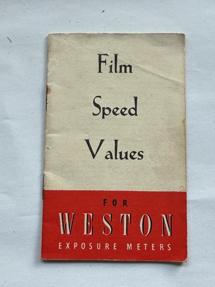 Vintage Boekje Film Speed Values for Weston Exposure Meters, Boeken, Kunst en Cultuur | Fotografie en Design, Gelezen, Techniek