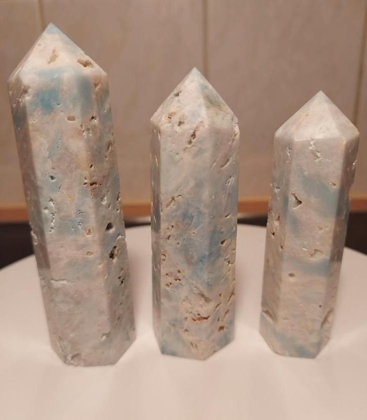 Mooie Blauwe Aragoniet torens (Edelstenen), Sieraden, Tassen en Uiterlijk, Edelstenen, Zo goed als nieuw, Ophalen of Verzenden