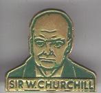 Sir W. Churchill groen op koper speldje ( R_081a ), Verzenden, Nieuw, Figuurtje, Speldje of Pin