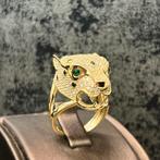 14k gouden ring panter model kop italy