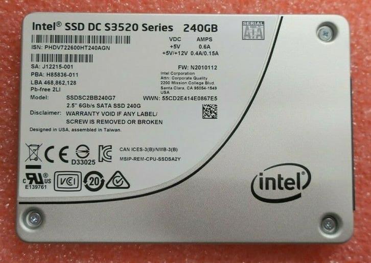 2x SSD: Intel 240GB & Innodisk 64GB, Computers en Software, Harde schijven, Gebruikt, Server, Intern, SSD, SATA, Verzenden