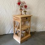 Nachtkastje - massief teak - 1 lade – 2 planken - TTM Wonen, Huis en Inrichting, Slaapkamer | Nachtkastjes, Minder dan 45 cm, Www.ttmwonen.nl