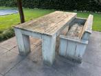 Tuintafel en bank steigerhout - GRATIS OPHALEN, Tuin en Terras, Ophalen, Gebruikt, Rechthoekig, Hout